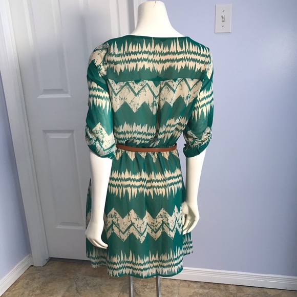 Peach Love/ModCloth Belted Dress Size Large - Picture 6 of 8